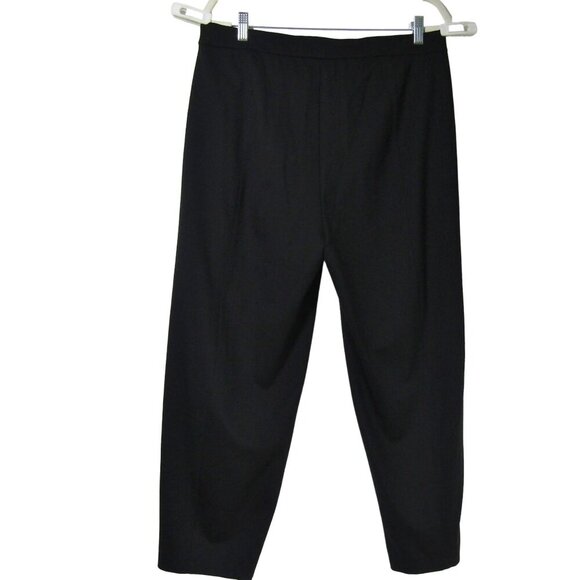 EILEEN FISHER Black Knit WIDE LEG Pull on Stretch Career Minimalist Pants L - Picture 4 of 10